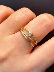 1pc S925 Sterling Silver Criss-Cross Line Design Ring, Elegant & Suitable For Daily Wear