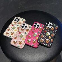 Teléfono con textura de cuero con patrones de pantalla completa, compatible con 11/12/13/14/15 16/17/Pro/Pro/Plus/. Vacaciones con tu novio o amigos. - Negro - Ver 6