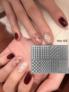 New 3D Plaid Embossed Nail Art Mold