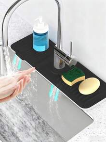 Foldable Sink Splash Guard With 7° Slope | Quick-Drain Backsplash Pad For Kitchen & Bathroom | Waterproof, Heat-Resistant, Easy Clean - Multicolor - View 6