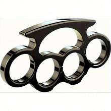 1 件 2D FLAT 'N Metallic Steel Knuckle Duster' 复古墙饰，铁艺，预钻孔，方便悬挂，多用途装饰牌匾和标志，英文文字，家居装饰