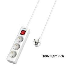 LIPWEL 16A 3680W European Style Power Socket With Switch And Safety Door, Flame Resistant Housing, 1.8m/3 Meters Extension Cord, Wall-Mounted, Suitable For Living Room, Kitchen, Office - White, Kitchen Appliance Socket, Compact Design, Flame Retardant Material - EU E Type Plug(220-240V) - View 12