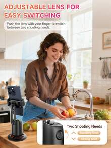 TOKQI 自动360°追踪云台稳定器，便携式集成智能人脸追踪手机支架，带可调光补光灯和三脚架，支持人像和风景摄影，兼容和安卓手机，适用于暑假、旅行、补光、户外活动、直播等场景。 - 彩色 - 查看 8