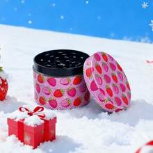 Cute Tobacco/Herb Grinder - Pink & Pretty Strawberry/Cherry Metal Grinder, 4-Piece 50MM, Smoking Accessories, For Smokers - 50毫米 - 查看 1