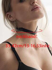 1 chiếc vòng cổ thời trang bằng da PU có khoen tròn hình chữ O dành cho váy dự tiệc, phụ kiện choker dành cho nữ - màu đen - Xem 11