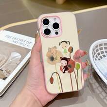 Super Cute Y-Yoshitomo Nara Phone Case, Compatible With  17, 16E, 16, 15, 14, 13, 12, 11 Pro Max, Air, XR, XS, X, 7, And 8 Plus Models, Made Of Soft TPU Matte Double Layer Back Cover. 17 Case Scover De  17 Pro Max - Trộn màu - Xem 5