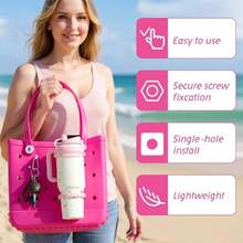Cup Holder, Plastic Holder Fits 30 40oz, Portable Accessories Compatible With Bogg Bags Simply Beach Tote Bag Pink - Hồng - Xem 5