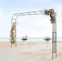 TFCFL Black Garden Arch Trellis, 1.28*9.84*8.2ft Garden Trellis For Climbing Plants, Outdoor Garden Arch For Grapes, Cucumbers, Peas, Beans, Flowers, And Other Climbing Plants - Black - View 3
