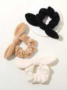 3 قطع من أربطة الشعر الناعمة المزينة بالفيونكات الجديدة، لا تؤذي الشعر، مناسبة للاستخدام اليومي والديكور، إكسسوارات شعر للنساء في فصلي الخريف والشتاء