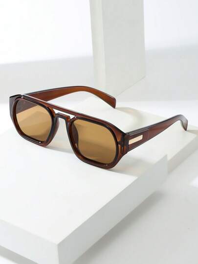 1 st. Retro Dubbelbryggsbågar Högkvalitativa Lyxiga Minimalistiska Modeglasögon För Herr (Lämpliga För Bilkörning, Resor, Vardagsbruk, Utomhussport, Daglig Användning)