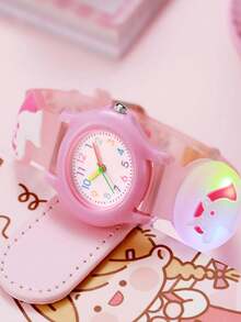 1 st söt ponnydesign rund rosa urtavla kvartsklocka, lämplig för födelsedagar, skolstart, sommarlov, halloweenpresenter - Multifärgad - Visa 5