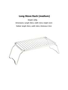 Przenośny, składany stojak na kuchenkę zewnętrzną z kratką ze stali nierdzewnej w paski, mini stojak na grilla - Wielokolorowe - Zobacz 7
