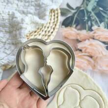 Stainless Steel Cookie Cutter Set, Heart Shaped Baking Tools For Valentine's Day, Wedding, Birthday Surprise Party, Fruit Cutting Mold - Silver - View 2