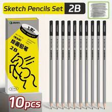 Marie's 10pcs Mary Sketch Pencil Set (4H/2H/HB/2B/4B/6B/8B/10B), Professional Black Art Charcoal Pencils For Drawing, Writing, Sketching, Graphite Study, Suitable For Students, Beginners And Artists Back To School Supplies - Black - View 12