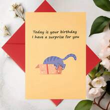 بطاقة عيد ميلاد مضحكة بشكل قطة، بطاقة عيد ميلاد منبثقة، بطاقة تهنئة لوالديك وأصدقائك وأجدادك وإخوتك، أعياد الميلاد والكريسماس وعيد الأم وعيد الأب وعيد المعلم