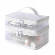 1pc Nylon Single/Double Layer Mesh Bag Travel Portable Toiletry Bag Large Capacity Makeup Organizer - Multicolor - View 15