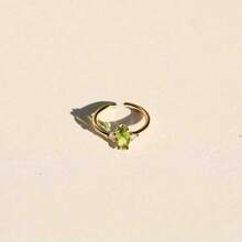 CIREY 1枚18K镀金十二月生辰石戒指，优雅休闲风格，适合作为礼物 - 誕生石黃金色 - 查看 26