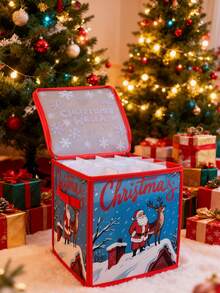 4-Layer Christmas Ornament Storage Box With Dividers And Handle, Holds Up To 64 Ornaments Up To 3 Inches In Diameter, Holiday Decoration Accessories Container, Christmas Decoration Storage Box, Ornament Storage, Decoration Storage Box, Plastic Ornament Storage Box, Christmas Storage Container