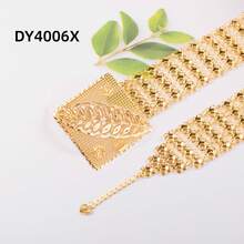1pc 18K+ Gold Plated Geometric & Floral Engraved Waist Chain, Unisex, Suitable For Weddings, Celebrations, Gifts For Lovers, Brothers, Fathers, Symbolizing Strength And Elegance