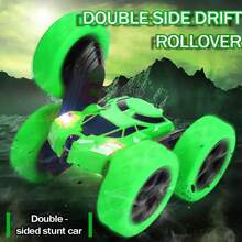 The Best Gift RC Car! 360° Flip Remote Control Car For Kids, Double-Sided Driving Stunt Vehicle With Cool Lights, Rotating Toy For Boys Girls (Ideal For Christmas, Birthday, Children's Day) - 綠色 - 查看 10