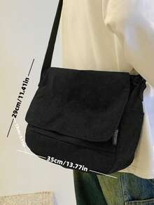 Bolso de hombro de mujer de gran capacidad, casual, versátil y de unicolor simple