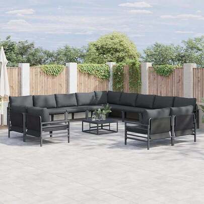 Garden Sofa Set Anthracite Steel