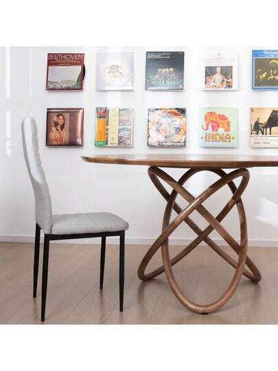 Set Of Dining Chairs High Backrest, Metal Frame Padded Seat Com Tafel Room, Living Room Office view 3