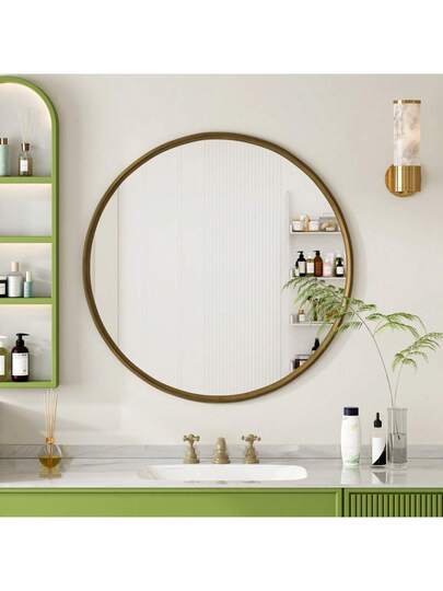 Rectangular Mirror, 61x101CM Bronze Wand Spiegel Metal Frame, Bathroom Bathroom, Living Room, Bedroom ation