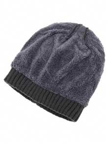 Gorro de Malha Mantenedor de Calor para Outono e Inverno, Gorro de Lã para Homens e Mulheres no Inverno, Gorro Unissex Grosso de Tricô Preto Tipo Pescador Slouchy, Gorros de Inverno, Touca Macia