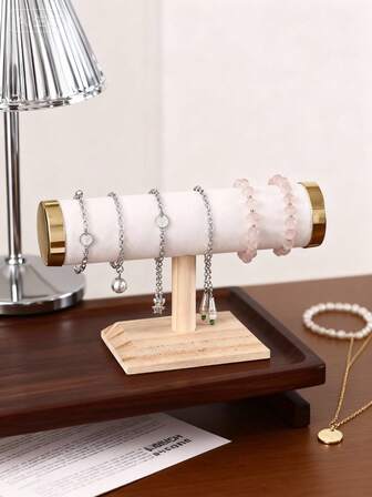 Présentoir à bracelet en bois à un seul niveau, design minimaliste pour bracelets, bandeaux, présentation de bijoux, convient pour les stands de marché nocturne