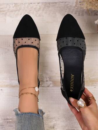 Women's Fashion Lace Transparent Party/Birthday Gift Flat Shoes For Outdoor Wear