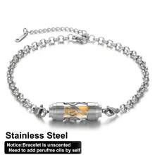 Stainless Steel Aromatherapy Bracelet Diffuser Jewelry Adjustable Chain Hollow Out Flower Perfume Aroma Diffuser Bracelet For Men Women Couple Locket Bracelets - Silver - View 21