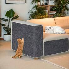 1pc Self-Adhesive Cat Scratch Protector, 15.75 Inch X 78.74 Inch, 40x200cm, Trimmable Cat Pad, Grey Sofa And Wall Guard, Protects Sofa, Doors And Cat Tree From Scratches, Durable PE Material, Perfect Furniture Protection From Cat Scratching - Dark Grey - View 11