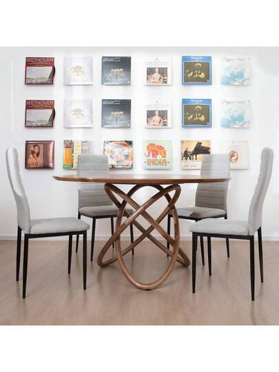 Set Of Dining Chairs High Backrest, Metal Frame Padded Seat Com Tafel Room, Living Room Office