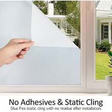 HIDBEA One Way Window Film Sun Block Heat Control Glass Tint Home Interiors Screen Stickers Self Adhesive House Black-Silver 35.4 Inches by 78.7 Inches(Blanco esmerilado 17.3 Inch x 13.1 Feet) - Multicolor - Ver 6