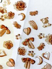 10 جرام/30 جرام ديكور فني للأظافر في فصلي الخريف والشتاء، تخصيص عالي الجودة بطراز مايار ثلاثي الأبعاد بألوان القهوة والكاميليا والريش والحب والماس المختلط، مناسب للاستخدام المنزلي والمهني وديكور الحرف اليدوية - متعدد الألوان - مشاهدة 4