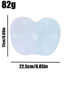 1/2 szt. Silikonowa mata do czyszczenia pędzli do makijażu, podkładka do czyszczenia pędzli do makijażu z przyssawką, podkładka do czyszczenia makijażu, przenośne narzędzie do czyszczenia pędzli do makijażu, silikonowa podkładka do czyszczenia pędzli do makijażu w kształcie jabłka, gąbka do makijażu, puderniczka, odpowiednia do podróży, domu, szkoły, akademika dla dziewcząt, wakacji, imprezy