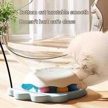 XXYSPT Space Capsule Cat House And Toy Modern Cat Bed With Feather Teaser Rolling Ball Base Play And Rest Pod For Adorable Cats - As Pic - View 7