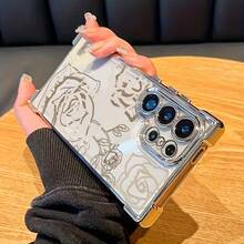 Esta funda de teléfono con diseño de rosa lineal adecuada para teléfonos de la serie, incluyendo S25 ULTRA, S25, S24 Ultra, S24, S23, S23 FE, S23 Ultra, y S22, S21, S20 FE, S20 Ultra, A03s, A04E/M04, A05s, A06 4G, A13 4G, A15 4G/5G, A25 5G, A32 4G, A55 5G, A03, A04, A05, A12/M12 4G, A13 5G/A04S, A16 4G/5G, A35 5G, S20, S20 Plus, A34.Utiliza material TPU electrochapado que se adapta a todos los géneros y proporciona protección para el marco de lentes con transparencia impresa. - Colores mixtos - Ver 5
