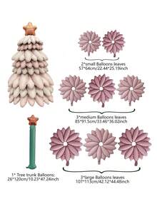 1 قطعة بالون شجرة عيد الميلاد الكبيرة، ديكور عيد الميلاد، شجرة عيد الميلاد ثلاثية الأبعاد مجمعة من الرقائق المعدنية باللونين الأخضر والوردي، مناسبة لديكور حفلة عيد الميلاد، حفلة العطلات، ديكور عيد ميلاد شتوي، عيد ميلاد مجيد، ديكور حديقة، حفلة عيد ميلاد، لوازم حفلة عيد الميلاد والعام الجديد المنزلية