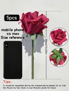 10/5/11/3/6/8支/1支人造卷曲玫瑰（白色/粉色/酒红色/白粉相间），26厘米/10.23英寸，逼真花朵，保湿，适用于婚礼摄影装饰、家居花园阳台桌面装饰、乳胶玫瑰花束、情人节派对套装、房间、家居、墙面、浴室、卧室装饰 - 彩色 - 查看 14