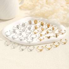 4pcs 304 Stainless Steel 18K Gold-Plated Multi-Style Adjustable Ring Tray Base DIY Charm Jewelry Making Accessories Women's Stainless Steel Jewellery Crafting Components - Ring Setting - View 3