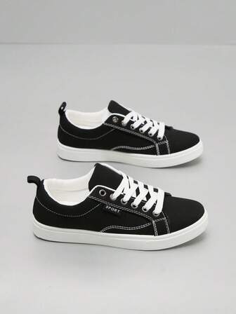 Men's Fashion Casual Sporty Canvas Sneakers, Breathable Low-Top Athletic Shoes
