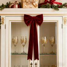 Christmas Red Extra Large Bow - Wine Red - Burgundy - View 2