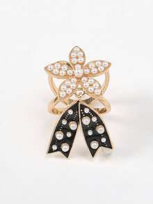 1 pieza Broche de bufanda de diseño floral con decoración de perlas - Multicolor - Ver 7