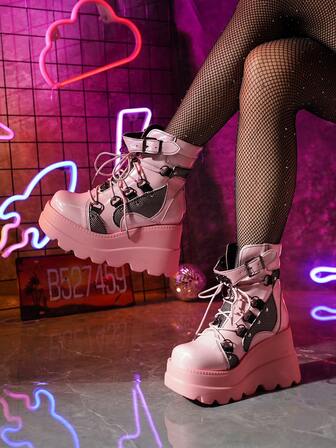 Fall/Winter Women's Chunky Heel Riding Boots, Gothic Punk Style, Thick Sole Short Ankle Boots,Party Outfits