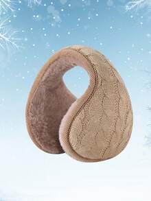 Orejeras plegables de unicolor unisex, cálidas y suaves orejeras de invierno para hombres, cubiertas de orejas plegables adecuadas para el transporte diario, el trabajo y las actividades al aire libre en otoño/invierno - orejeras - Ver 4