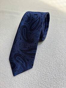 Ties For Grooms And Groomsmen At Weddings, Conferences And Other Events. Colorful Slim (5.5cm) - Màu xanh hải quân - Xem 1