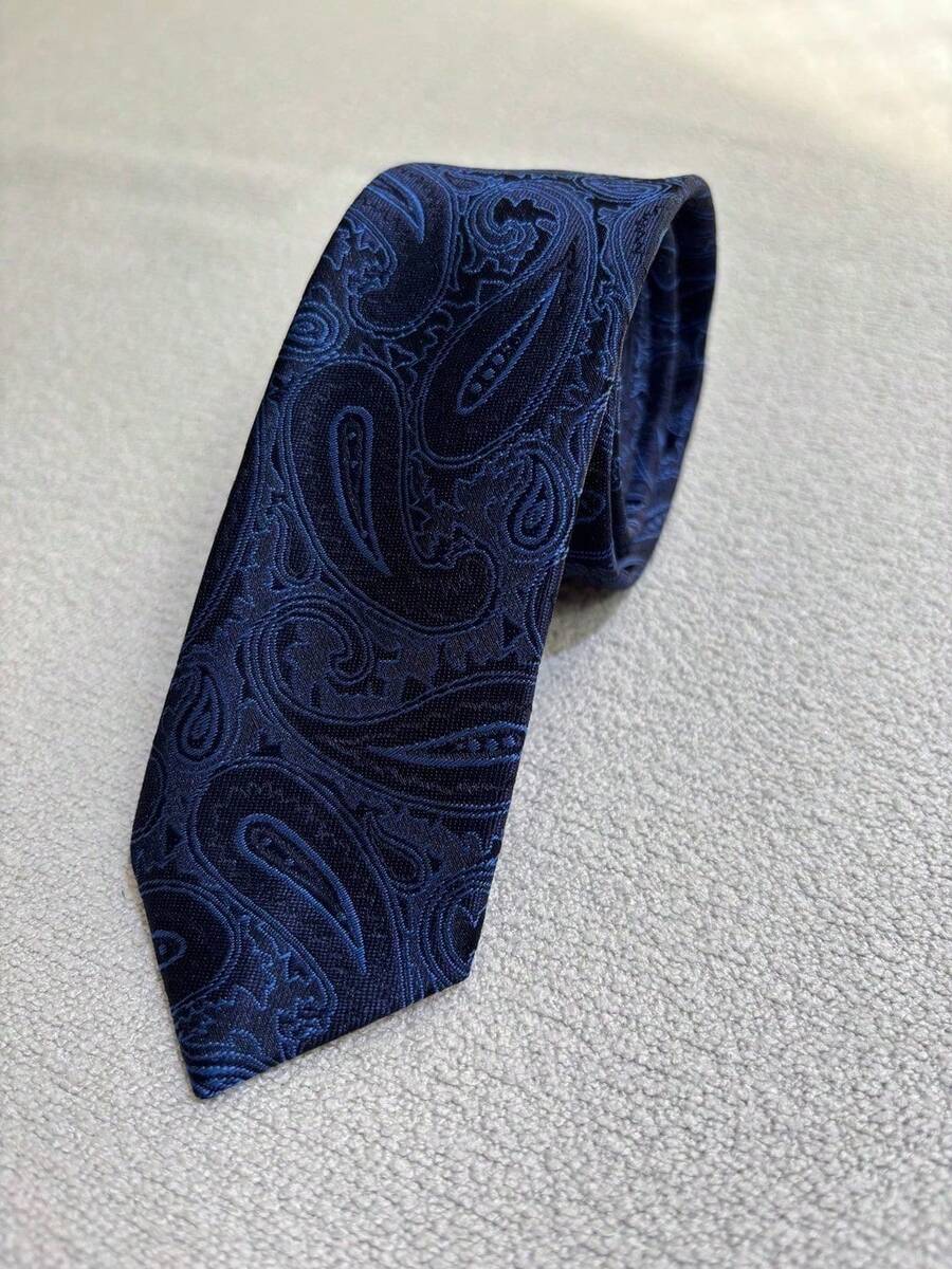 Ties For Grooms And Groomsmen At Weddings, Conferences And Other Events. Colorful Slim (5.5cm) - Màu xanh hải quân - Xem 1