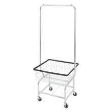 XIANXUS Large Capacity Clothes Cart, Rolling Laundry Cart, Laundry Cart With Hanging Rod - Silver+Black - View 5